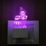 Lord Krishna 3D Illusion Night Lamp - Color Changing LED Plug Lamp for Bedroom Decor